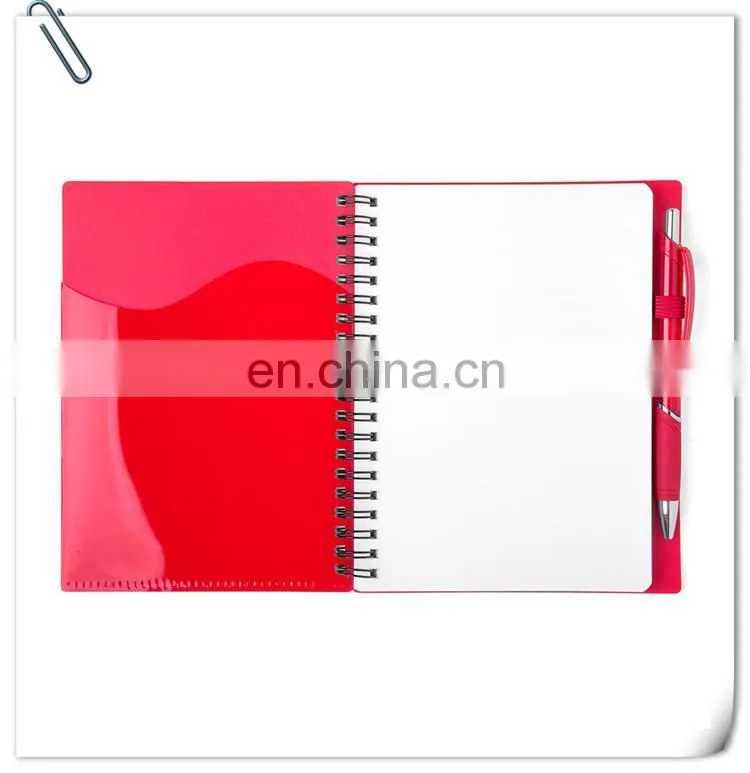 stitch spiral notebook set with pen and wraparound front pockets