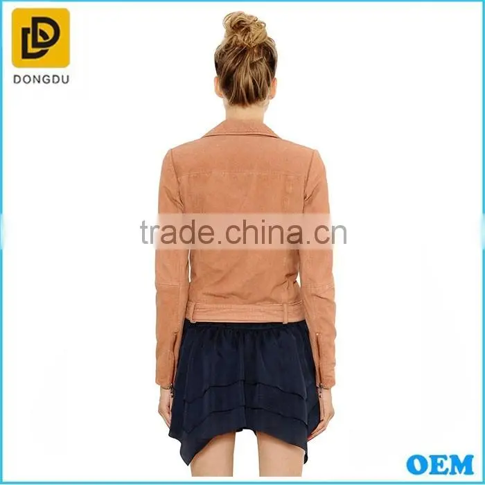 High quality wholesale cheap bulk waterproof fitness ladies fashion biker leather jacket