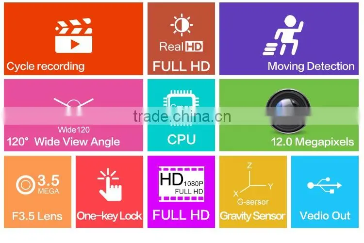 CVR-100H 2.4 inch screen car camera 1080P FULL HD H.264 CAR DVR