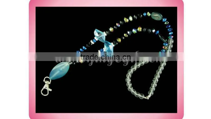 Fashion Jewelry Purple Shell Crystal Bead Keychain Neck Strap