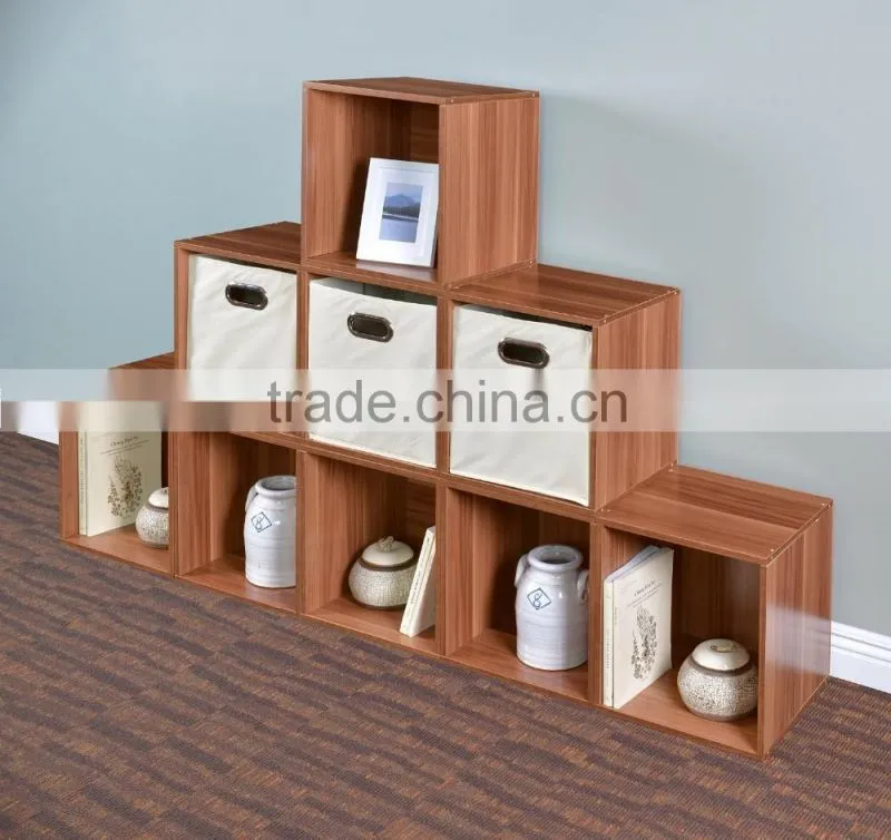 Non-woven Foldable Fabric Storage Bins box Set of 3 with 2 metal handles