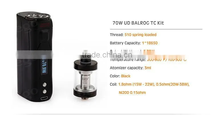 Newest 2016 Arrival Youde first starter kit with UD Balrog 70w TC mod and BALROG tank 70W from Elego wholesale UD BALROG 70W