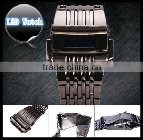 alibaba express LCD watch Iron Man Wrist Watch stainless Steel Men's watch