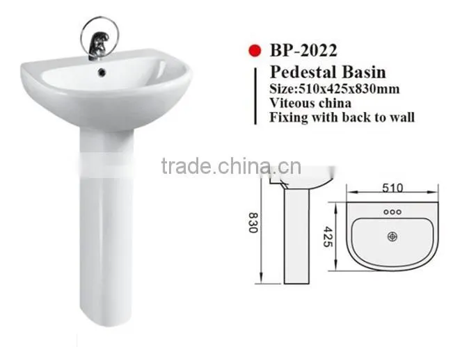 BP-2022 Modern Bathroom Design, Quality Pedestal Basin, Bathroom Ceramic Hand Wash Sink Bash Bowl