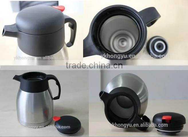 LFGB/EU double wall stainless steel arabic coffee pot dallah 1.2/1.5/2.0L