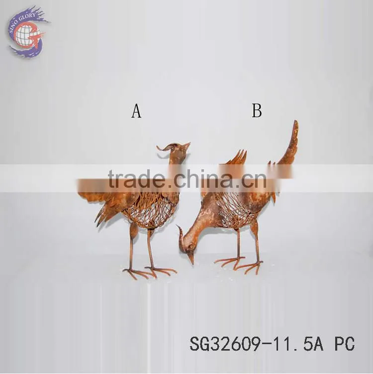 Ornamental shabby chic birds home decoration for metal animal yard decoration