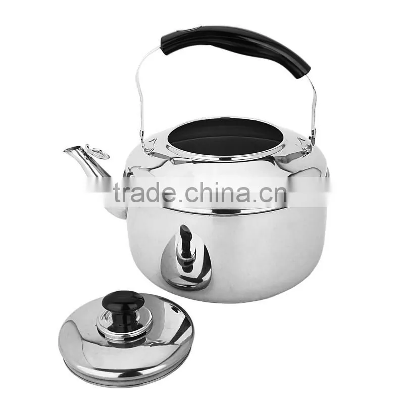 Kitchen ware stainless steel silver whistle kettle 4L