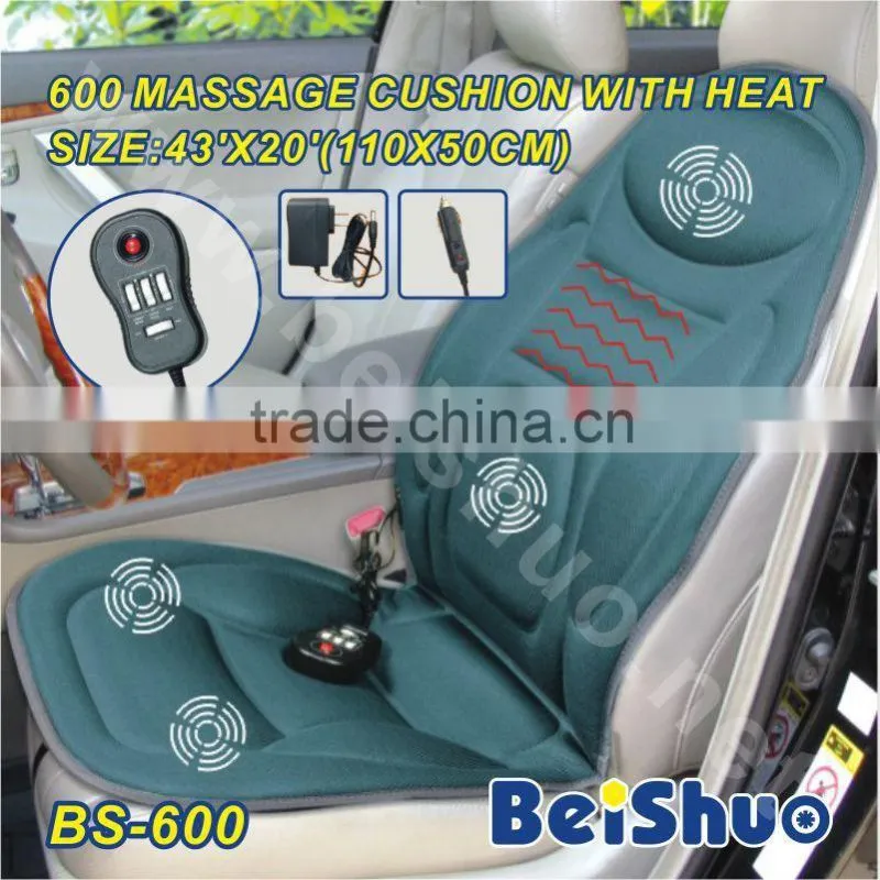 BS-600 car seat cover 4 moto massage car seat cushion heated with high and low function