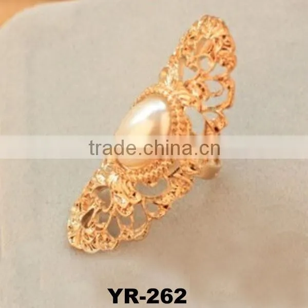 Wholesale Costume Jewelry 2015 Fashion Ring Wedding Ring With Big Pearl