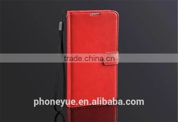 mobile phone card slot stand holder pu leather flip cover case for samsung c4