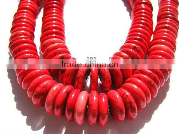 TB0425 Blue turquoise heishi beads,blue howlite rondelle beads