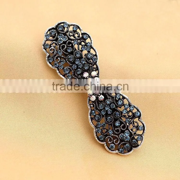 Trendy Hair Barrettes Purple Crystal Rhinestone Bridesmaid Wedding Party Fashion Flower Hair Clip Jewelry