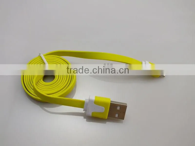 High quality,flat noodle micro usb cable.noodle colorful micro usb cable for samsung for mobile phone(MDC1030)