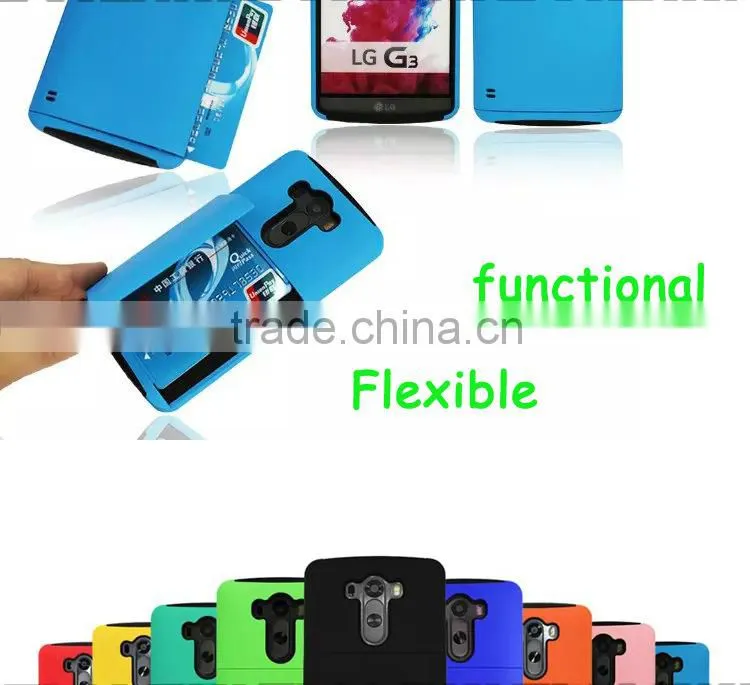 Creative 2 In1 Credit Card Holder Back Case for LG G3 luxury new model mobile phone for LG G3 smartphone accessorie card case