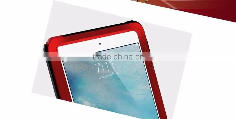 Love Mei Metal Polymer Powerful Gorilla Glass Waterproof Shockproof Dirt proof Protective Cover Case For iPad Mini 4 TB-0148