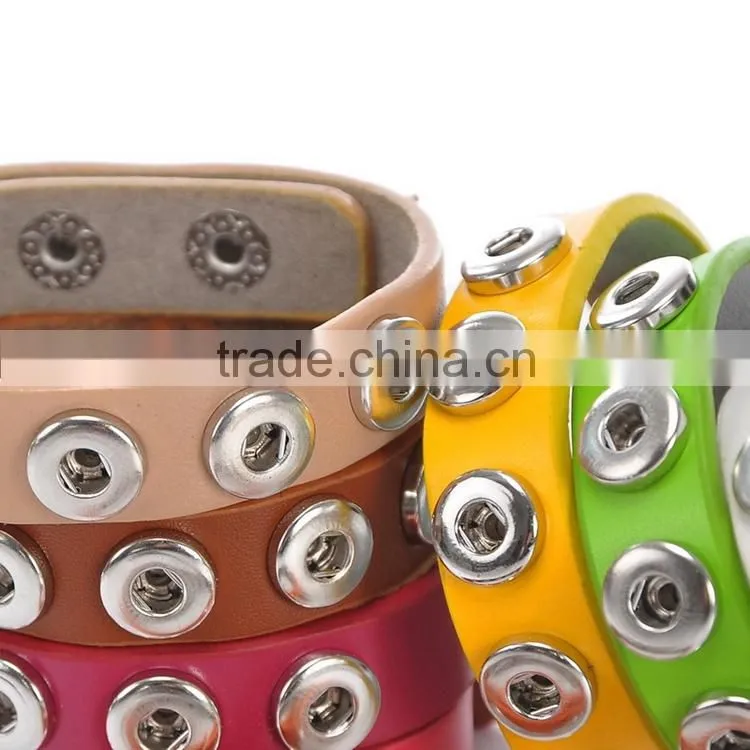 leather button bracelets 18mm Ginger Snap Bracelet charm Interchangeable handmade pulseras button Snap Bracelets