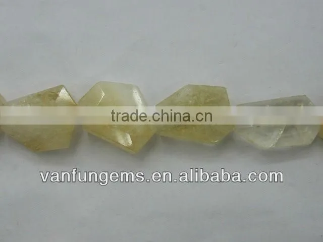 Citrine faceted tumble stone