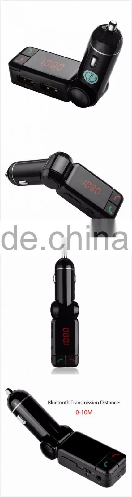 Hot Sale Wireless LCD Bluetooth 12V MP3 Player Dual USB Charger Handsfree FM Transmitter Car Kit