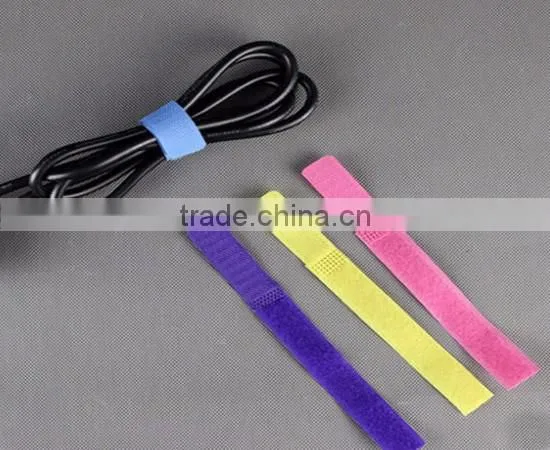 Electric colored magic tape Hook and Loop adjustable cable tie