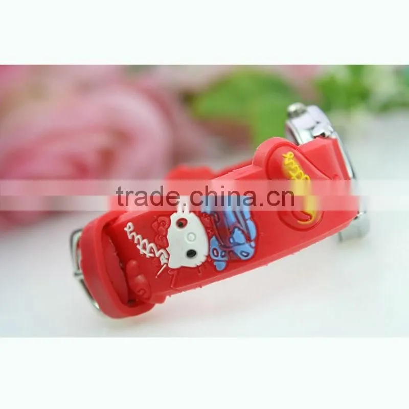 Adorable child's timepieces, hello kitty face girl's watch, popular vogue 3D silicone strap kid's watch