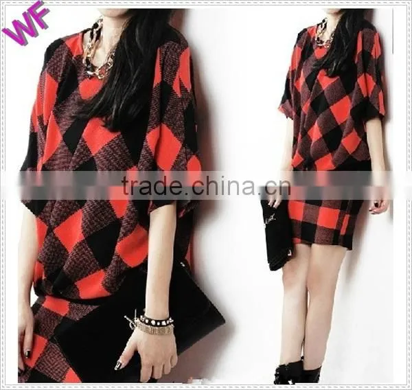 China Casual Hot Girls's Dress Batwing Sleeve Dress