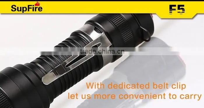 Hot seller SupFire F5 mini portable LED flashlight torch with clip