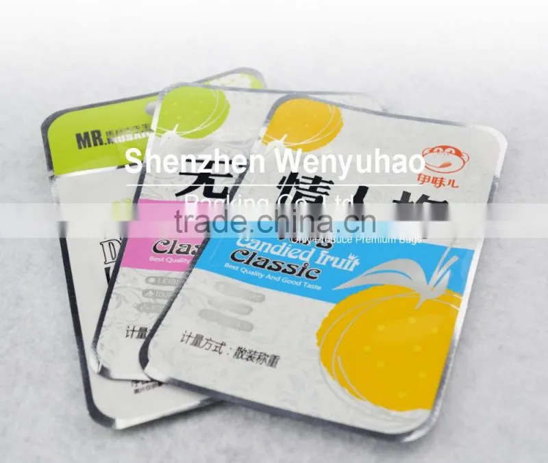 aluminum lamination material vacuum disposable snacks packing bag , header bag with printing