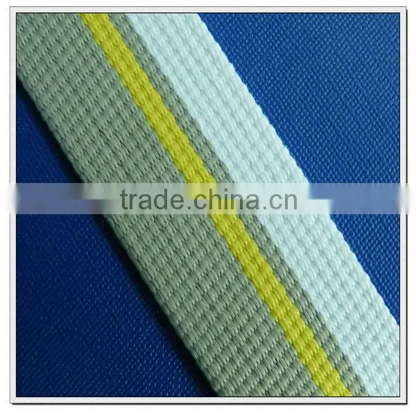 25mm wide striped polyester webbing strap for handbags,high strength polyester webbing
