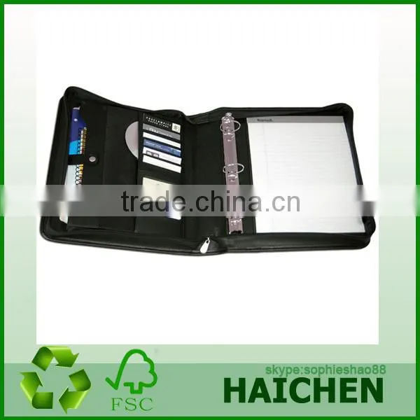 A4 EXECUTIVE CONFERENCE FOLDER ZIPPED CALCULATOR WITH NOTEPAD 4D RING BINDER [
