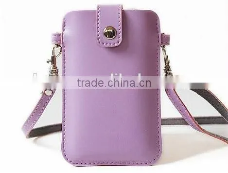 PU mobile neck case hanging pouch for easy carry, phone pouch bag, OEM orders accepted