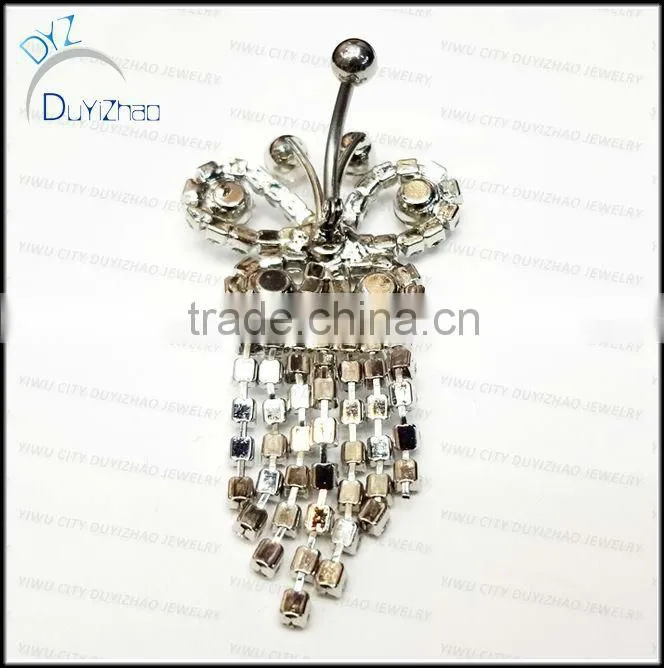 butterfly piercing vibrating navel rings body jewelry