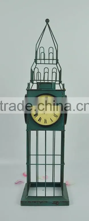 Industrial metal floor standing clock