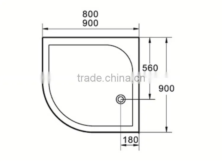 SUNZOOM 800mm shower tray,semi-circle shower tray,custom shower tray 80x80
