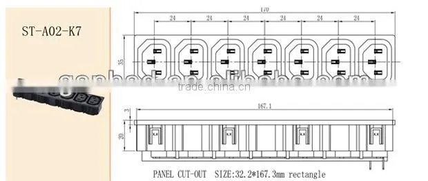 C13 plastic AC power socket
