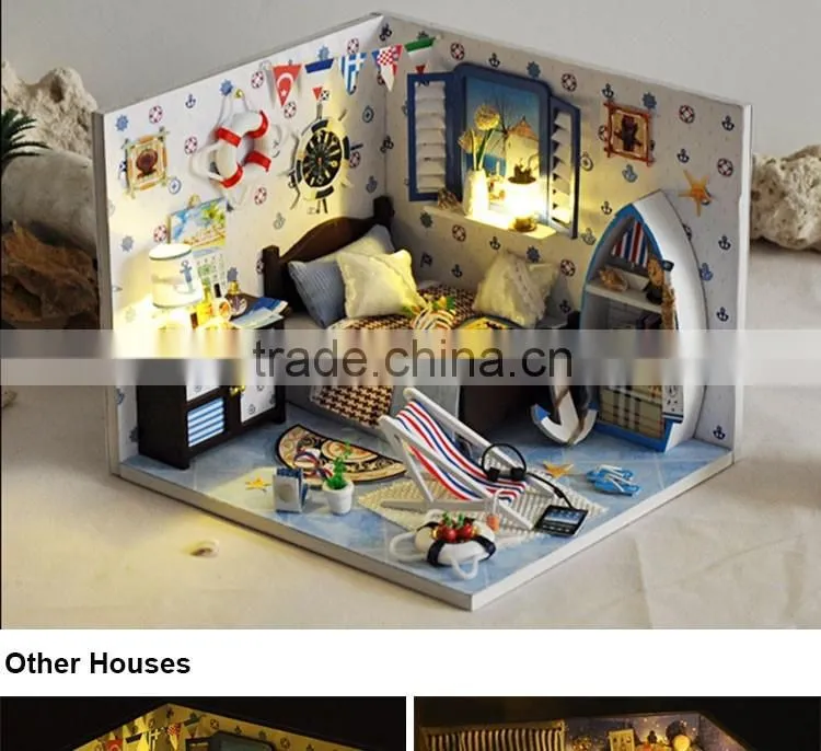 DO it Yourself Toy LED Mini Wooden House for Kids