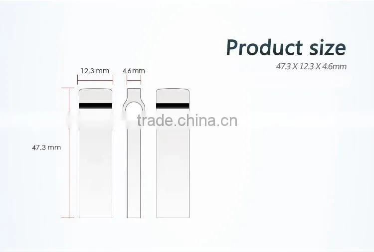 Stainless steel material customize usb stick key housing flash drive with keychain ring
