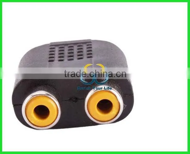 1 to 2 RCA PLUG AV Splitter Converter Adapter RCA Audio Adapter