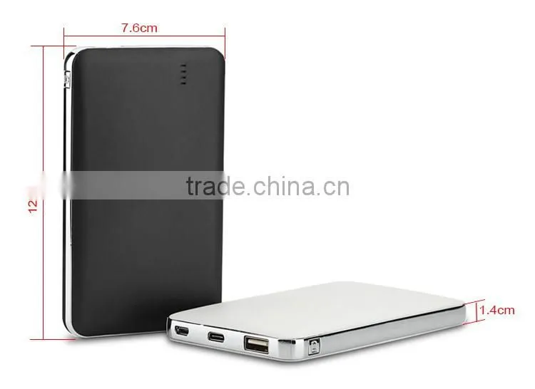 2016 new products type c qc2.0 power bank 8000mah