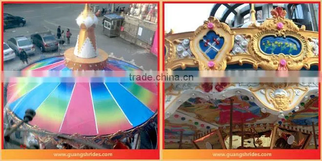 Joyful! luxury Merry Go Round outdoor amusement rides equipment for sale