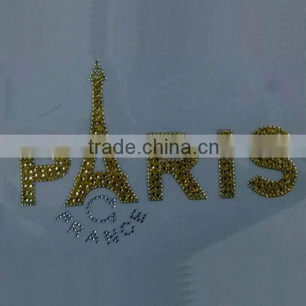 tower design colorful rhinestones motifs iron on clothing