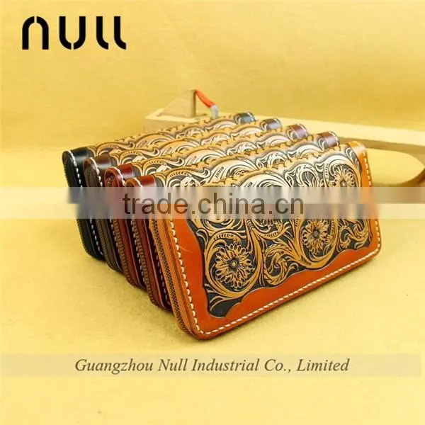 New design custom woman flower embroidered wallets