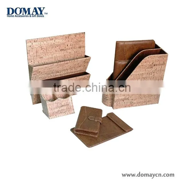cheap pu leather table organizer sets /office desk sets