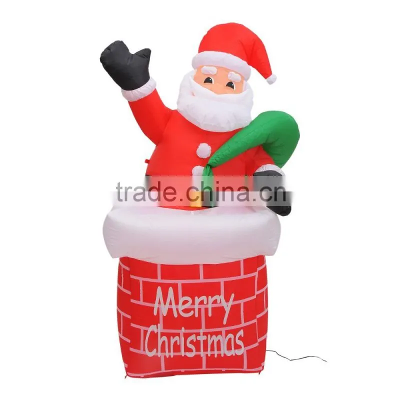 Inflatable Santa Claus in chimney,customized inflatable Santa Claus for Christmas