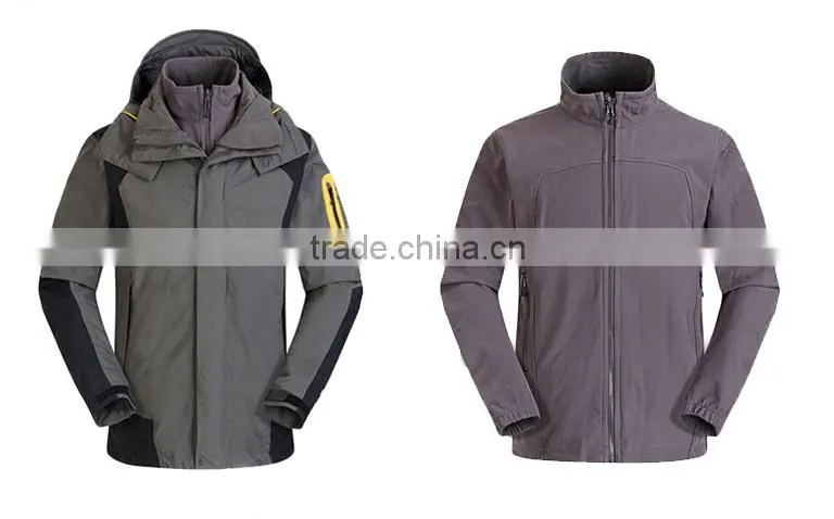 Custom 3 in1 waterproof hooded winter coat