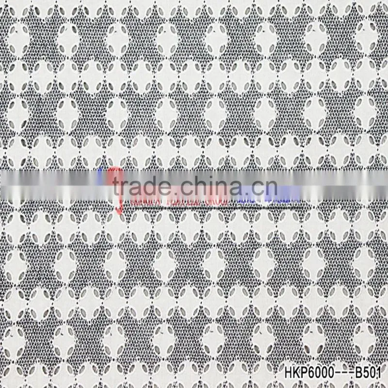 China Factory 100% Cotton Fabric Polyester Yarn Unique Geometric Design Lace Fabric For Window Curtain/Sofa Fabric