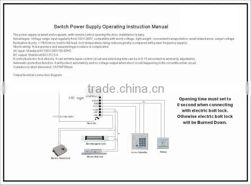Switching Power Supply for Access Control
