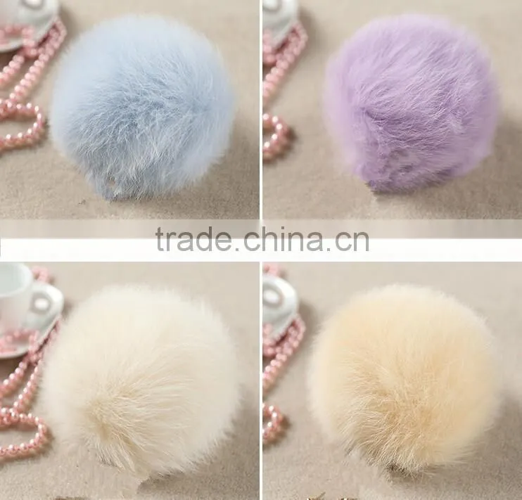 2016Colorful Dyed Customize Real Fox Fur Pom Poms / Pompom Keychain