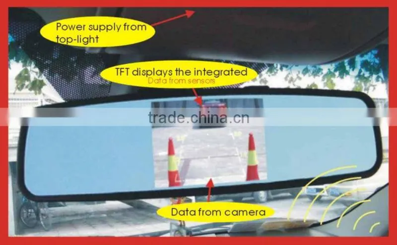 rear view mirror TFT display parking sensor & rear view camera
