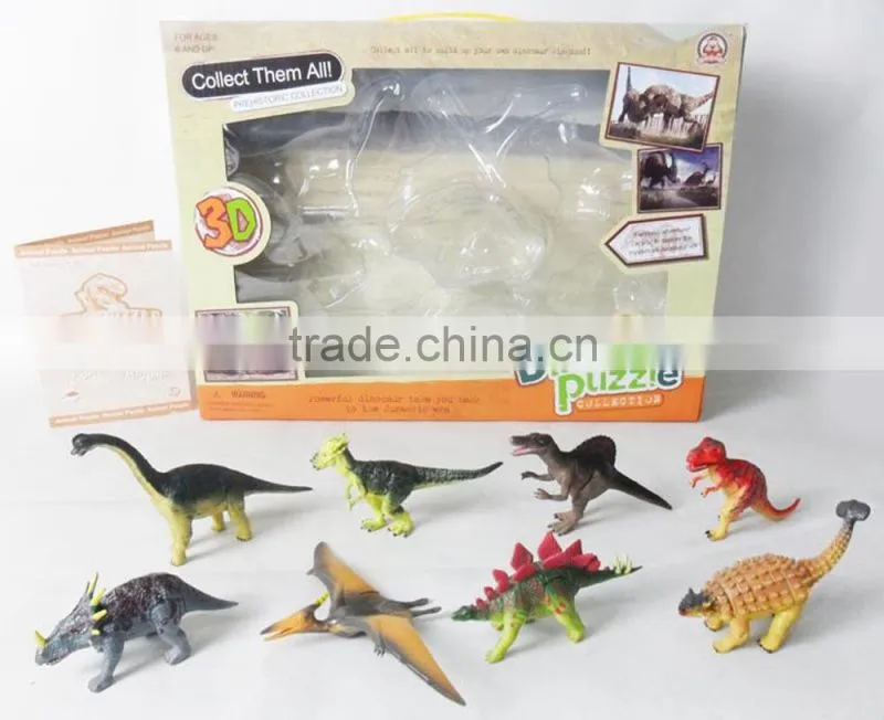 4 pcs full core plastic dinosaur toys for wholesale