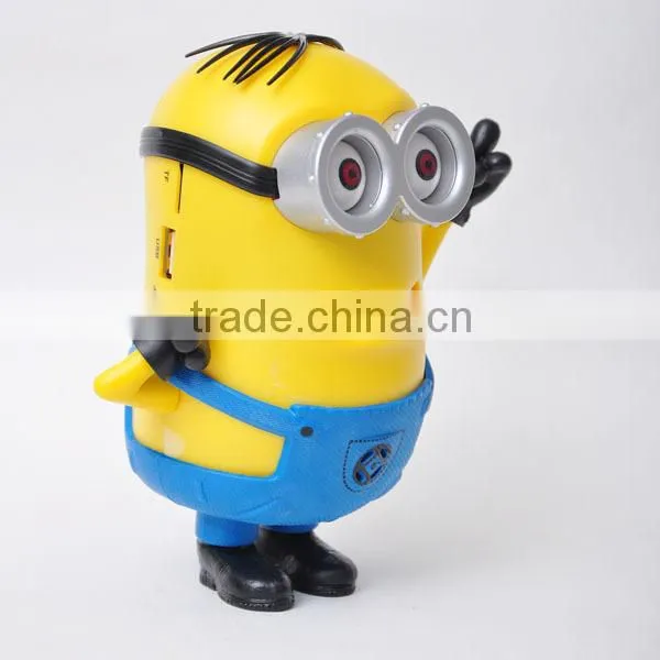 Funny little yellow man in hot sale mini speaker,FM speaker